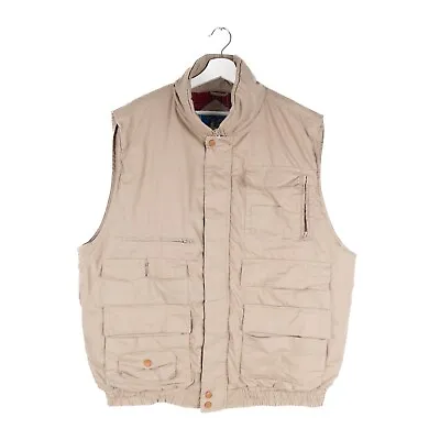 Stag Hill Utility Fishing Gilet Beige Mens XLARGE Padded Multi Pocket Zip Up • £15.99