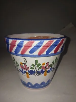 $17.90 • Buy Vintage Ceramic Garden Pot House Plant Pot Hand Painted Spain With Drainage