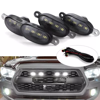 4X Smoked LED Front Grille Grill White Running Lights For Ford F150 Raptor Style • $29.03