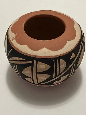 Signed Vintage Jemez Pueblo Miniature Clay Pottery Bowl (See Pictures)About 3.5” • $28