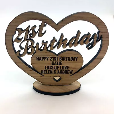 £5.95 • Buy Personalised Wooden Freestanding Heart For 16th 30th 40th Birthday Gift Message.