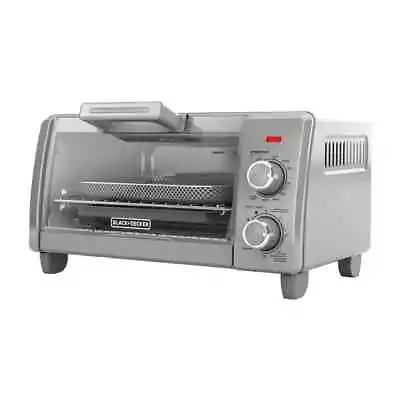 BLACK+DECKER Crisp ‘N Bake Air Fry 4-Slice Toaster Oven Silver & Black • $25.97