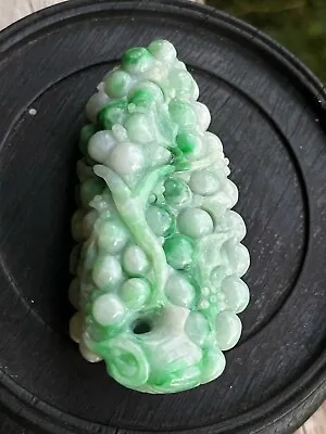 $89.90 • Buy Vintage Export  Chinese Large Carved Natural Green A Jadeite Jade Pendant 82.4g