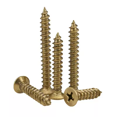 M3 M3.5 M4 M5 Solid Brass Countersunk Self-Tapping Wood Screws Chipboard Screw • £2.51