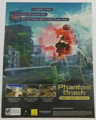 Phantom Crash Print Ad PROMO Art Poster Xbox Robots Gaming Advertisement Retro • $4.99