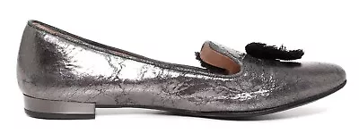 Miu Miu Bow Leather Flat Slip Ons Metallic Women N6191* Size 38 EUR • $105