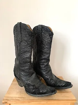 £250 • Buy R SOLES - Black Leather Designer Ladies Cowgirl Boots Size 6.5 Perfect Condition