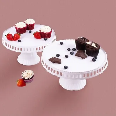 White Single Tier Cake Stand Large Plastic 30cm Wide Diameter Bakery Sandwich • £6.99