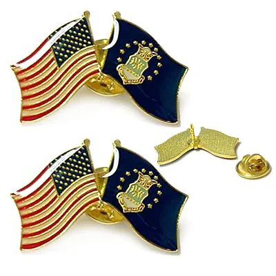 2 Pc United States Military Friendship Pin Air Force Flag Lapel Enamel Patriotic • $10.33