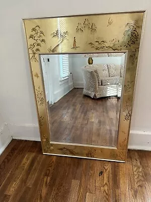 Vintage La Barge 1979 Handpainted Asian Mirror  • $999.99