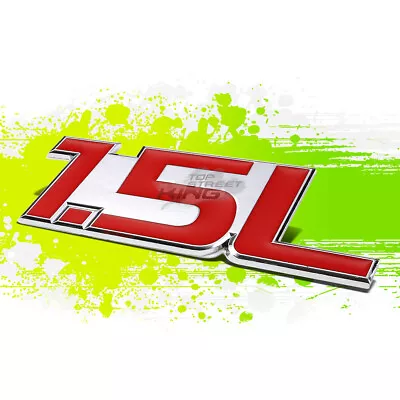 $6.50 • Buy Silver  1.5l Red Letter Logo Trim Badge Metal Emblem Decal Auto Exterior Sticker