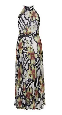 KAREN MILLEN Floral Pleated Dress. US4/UK8. • $265.95