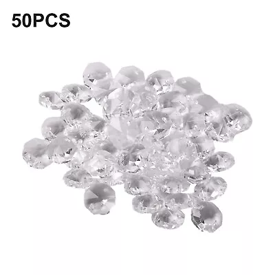 50x Chandelier Lights Artificial Crystals Droplets Glass Beads Wedding 14mm Hot • £7.66