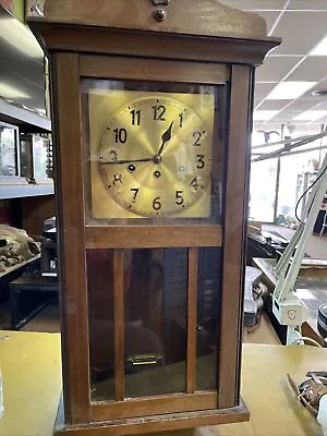 Vintage Hanging Wall Clock Eood Mission Style Brass Untested Parts Or Repair • $250