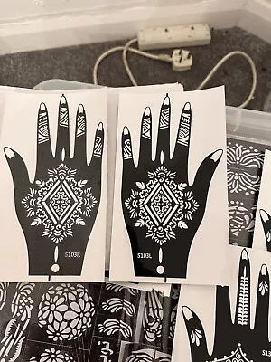 2 X Henna Stencils Hand Mehndi Art Template Lace Body Temporary Tattoo • £4.90