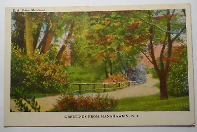 Stampmart : Usa Manahawkin New Jersey Greetings Postcard 1932 Used To Nyc • $2.99