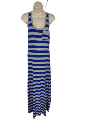 Bnwt Womens Wal G Blue/grey Stripe Summer Tank Maxi Vest Dress Size Small/medium • £11.99