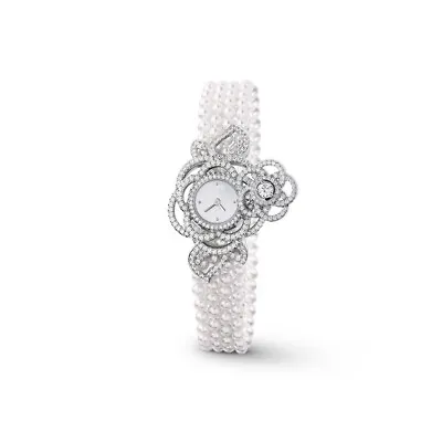 925 Sterling Silver Wristwatch Cubic Zirconia Shell Pearl Flower Faceless Jewels • $2120.17