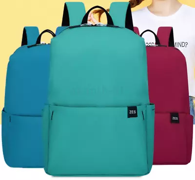 Unisex Backpack Plain School Shoulder Bag Waterproof College Laptop Rucksack AU • $25.93