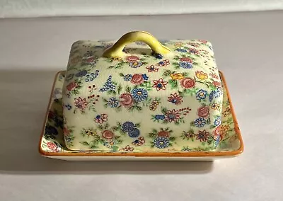 Moriyama Mori-Machi Chintz Pattern Butter Dish With Lid • $29.75