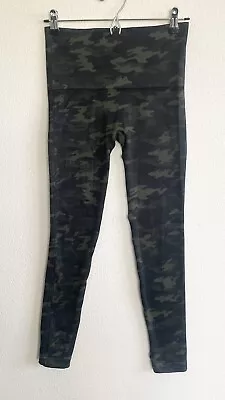 SPANX Medium Look At Me Now Leggings Army Green Camo High Waisted Seamless • $12