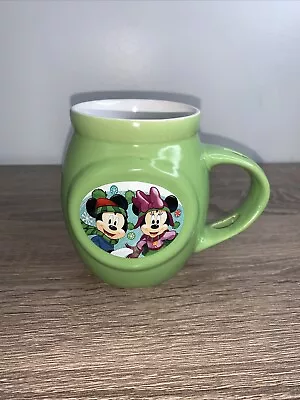 Disney Mickey Mouse And Minnie Lime Green Hot Cocoa Coffee Mug Cup • $14.99