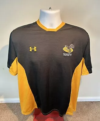 London Wasps Rugby Under Armour Black Training Shirt Mens Size XL • £18