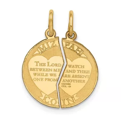 10k Yellow Gold Mizpah Charm Pendant Perfect Gift For Women 0.76g • $176