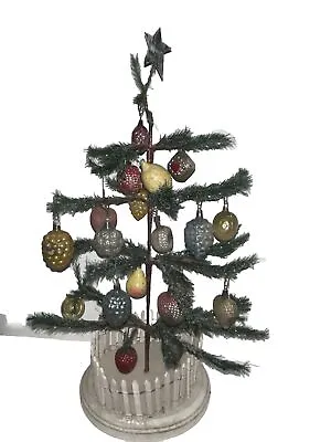 Antique Goose Feather Christmas Tree ~ Miniature German Christmas Ornaments • $250