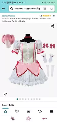 Unopened Madoka Magica Homura Cosplay Outfit New Full Costume Wig Included  • $40