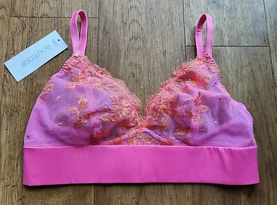 M&S Boutique X Damaris Pink Embroidered Non Wired Bralette UK 8/12/14 • £9.99