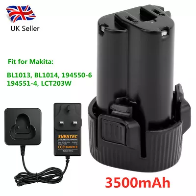 3.5Ah 10.8V Li-ion Battery/Charger For Makita BL1013 194550-6 194551-4 195332-9 • £15.95