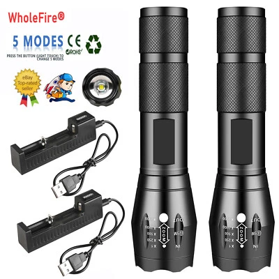 £15.50 • Buy Police 90000LM T6 LED Torch Super Bright Flashlight Zoom Tactical Camping Torch