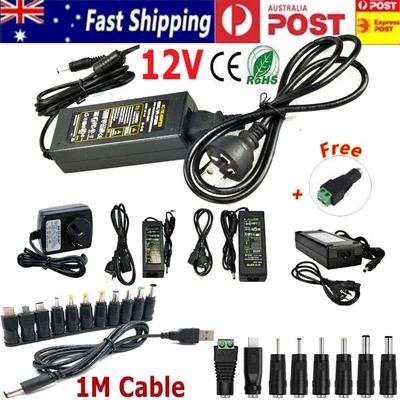 $4.74 • Buy DC 5V 12V 1A 2A 10A Power Supply Adapter For LED Strip Light + 8/11 Tips AU