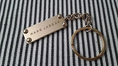 MARC JACOBS GOLD KEYCHAIN W/ LARGE KEY RING - LOGO W/ STUDDED DESIGN  • $32.95