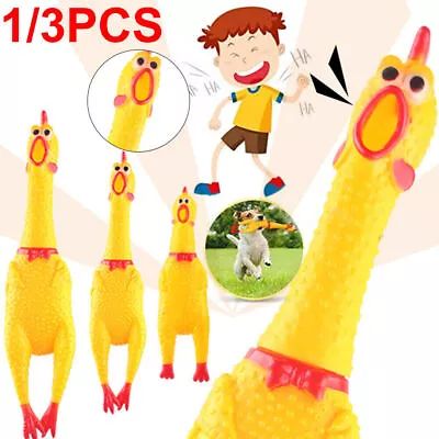 Funny Screaming Chicken Toy Squeaker Shrilling Pet Dog Bite Squeeze Rubber Chew • $7.99