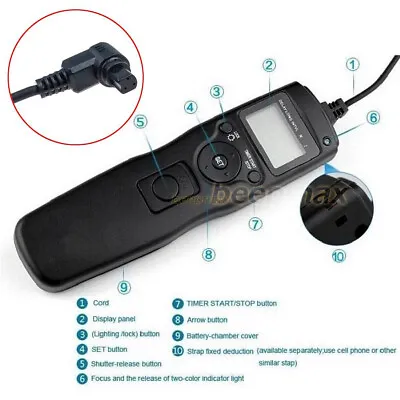 Intervalometer Timer Remote Control For Canon 7D 6D 5D 50D 40D 30D 5D Mark II IV • £14.99