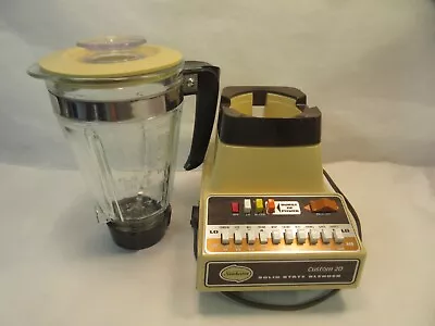 VTG Sunbeam Blender Custom 20 Speed Harvest Gold 5 Cup Glass Pitcher Solid State • $26.50