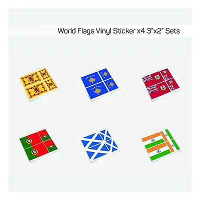 Various World Country Flags Vinyl Sticker Set X4 3  & 2  Car Window Rally Decal • £1.99