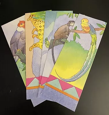 Vintage 1994 Highsmith Inc 1990's Art Colorful Jungle Animal Bookmark Lot 5 Set • $9.95