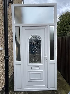 Upvc Front Door With Side Panels And Top Light • £200