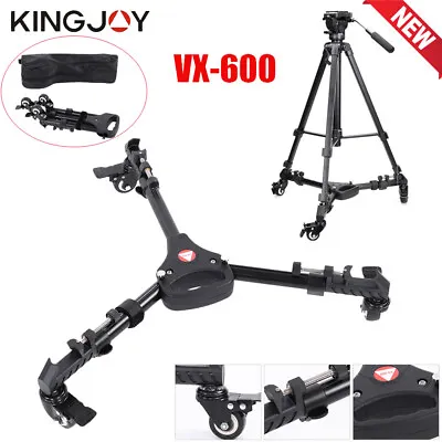Kingjoy VX-600 Photography Heavy Duty Tripod Dolly With Wheels Foldable Tripod • $114.15