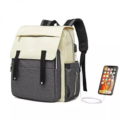 Kono Multi Compartment Baby Changing Backpack With Usb Connectivity - Grey • £19.95