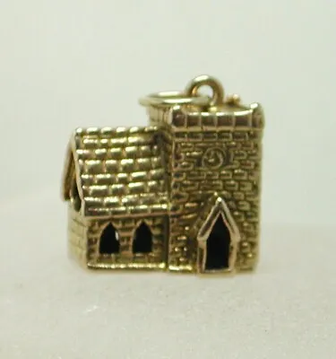 9 Carat Solid Gold Church Shaped Charm 20616 • £145.20