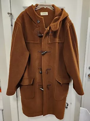 Men's VINTAGE Wool Duffel Coat -  Scotland- Natural Horn Toggles  XXL $1200 • $299