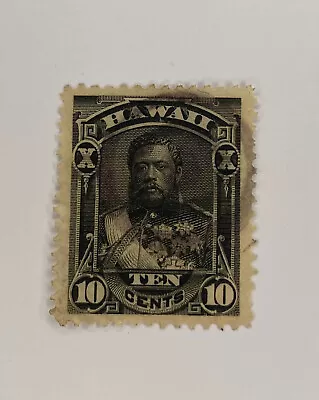 Hawaii King David Kalakava U.S. #40 10 Cent Black Stamp 1882 Used A185 • $19.99