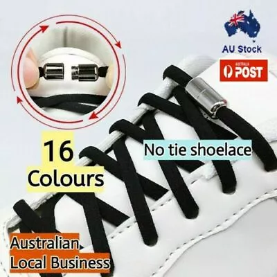 No Tie Locked Elastic Shoelace Shoe Lace Lazy Laces Sneakers Sports Kids Adults • $4.99