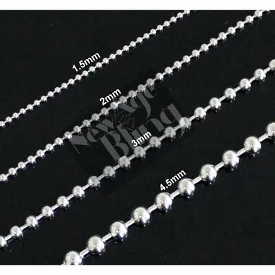 Stainless Steel Ball Chain 16 -40  Dog Tag Bead Necklace 1.5/2/3/4.5mm • $7.89