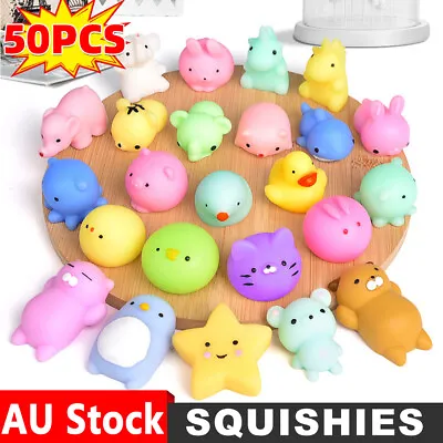 $20.25 • Buy 50x Cute Animal Squishies Kawaii Mochi Squeeze Toys Mixed Stretch Stress Squishy