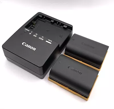 £20 • Buy Genuine LC- E6E Canon Charger And 2 LP-E6N Batteries